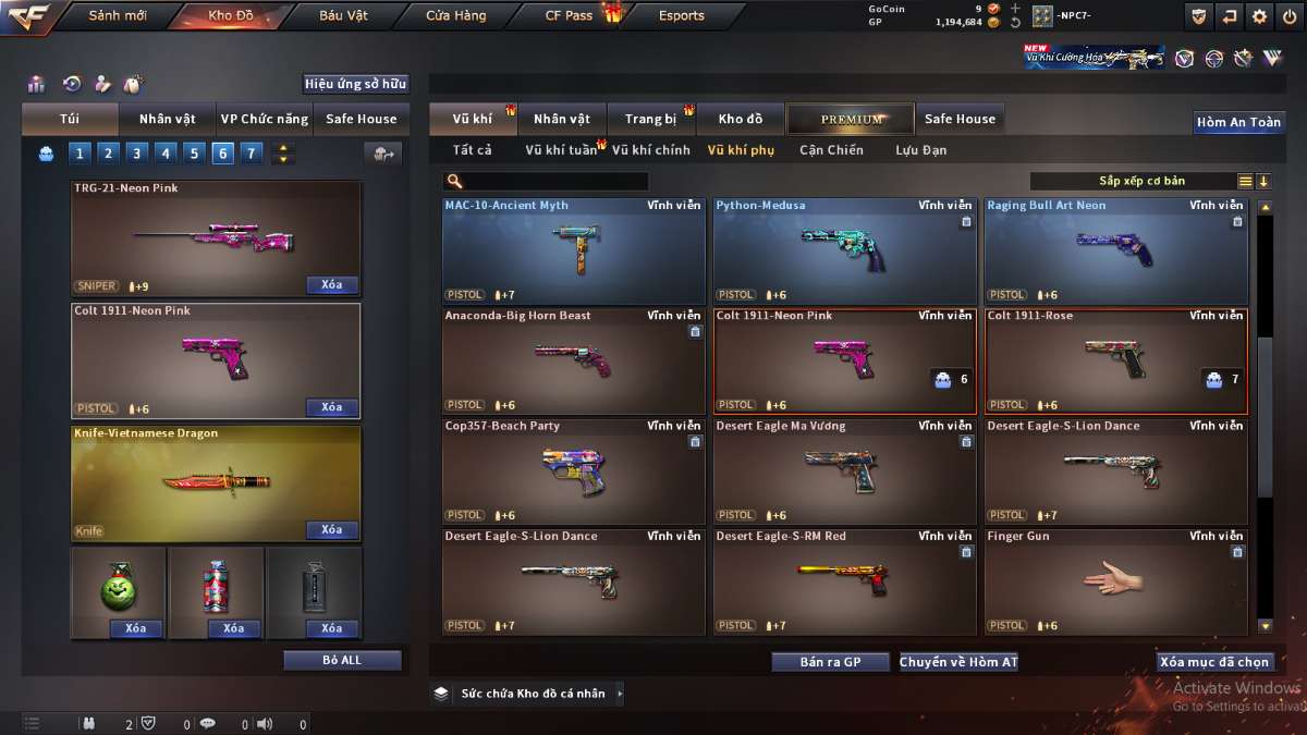 shop acc cf uy tin gia re